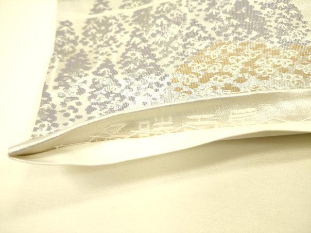 平和屋着物◎六通柄袋帯　風景文　銀糸　正絹　逸品　DAAX1695op