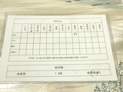 平和屋着物◎六通柄袋帯　風景文　銀糸　正絹　逸品　DAAX1695op
