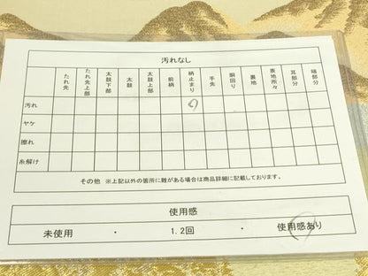 平和屋着物◎六通柄袋帯 風景文 金銀糸 正絹 逸品 DAAX1703op