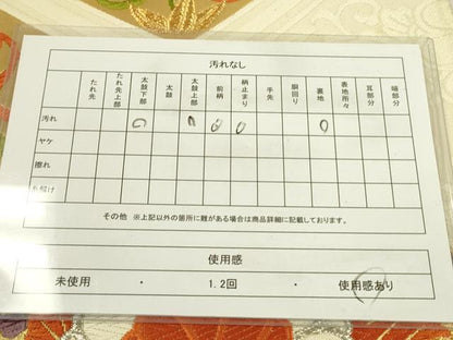 平和屋着物◎六通柄袋帯　唐織　花菱文　金銀糸　正絹　逸品　DAAX1707op