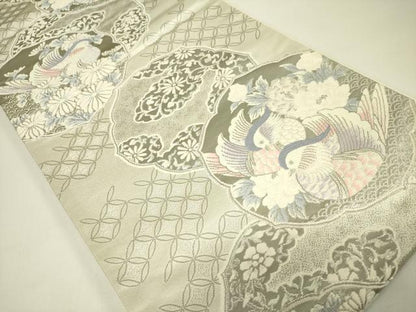 平和屋着物◎六通柄袋帯 唐織 清風鳳凰文 プラチナ箔 正絹 逸品 DAAX1736op