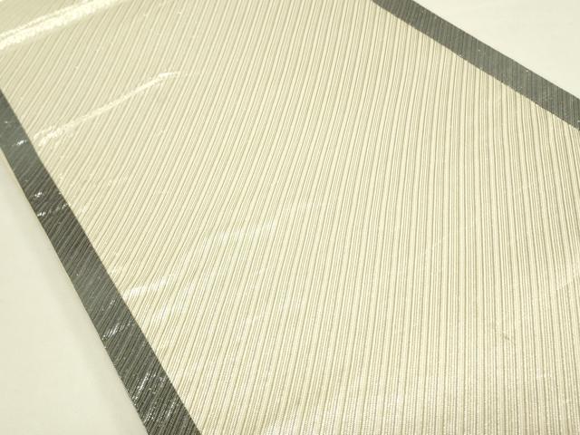 平和屋着物◎六通柄袋帯 斜線文 銀糸 正絹 逸品 DAAX1742op
