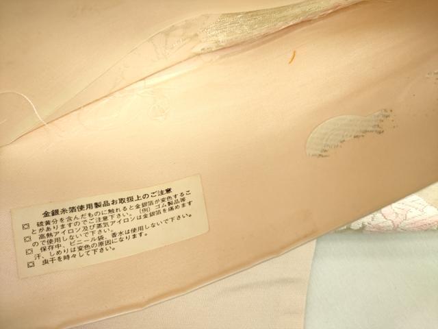 平和屋着物◎西陣 六通柄袋帯 唐織 葡萄 牡丹 金銀糸 正絹 逸品 DAAX1750op