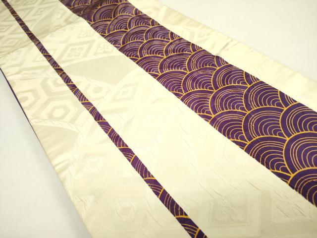平和屋着物◎全通柄袋帯 青海波間道 正絹 逸品 DAAX1755op