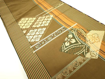平和屋着物◎両面 六通柄京袋帯 花菱文 正絹 逸品 DAAX1773op
