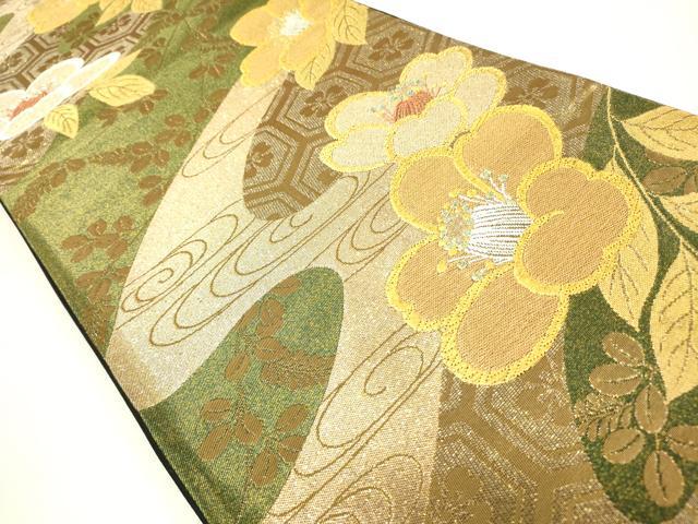 平和屋着物◎六通柄袋帯 草花 金銀糸 正絹 逸品 DAAX1790op