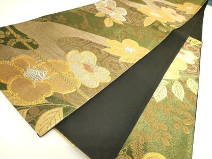 平和屋着物◎六通柄袋帯 草花 金銀糸 正絹 逸品 DAAX1790op