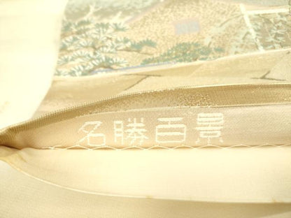 平和屋着物◎六通柄袋帯 名勝百景 祇園新橋辺 金糸 正絹 逸品 DAAX1814op
