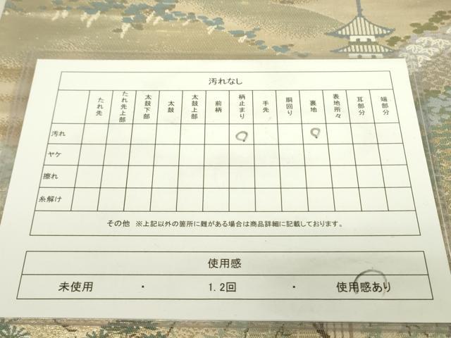 平和屋着物◎六通柄袋帯 名勝百景 祇園新橋辺 金糸 正絹 逸品 DAAX1814op