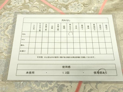 平和屋着物◎六通柄袋帯　唐織　立涌花文　銀糸　正絹　逸品　DAAX1818op