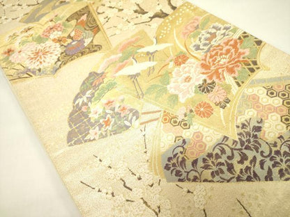 平和屋着物◎六通柄袋帯 吉祥絵図 金糸 正絹 逸品 DAAX1829op