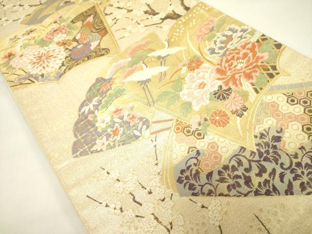 平和屋着物◎六通柄袋帯 吉祥絵図 金糸 正絹 逸品 DAAX1829op