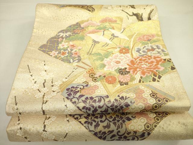 平和屋着物◎六通柄袋帯 吉祥絵図 金糸 正絹 逸品 DAAX1829op