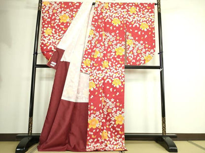 平和屋着物●小振袖　二尺袖　舞桜文　洗える着物　DAAX1950op