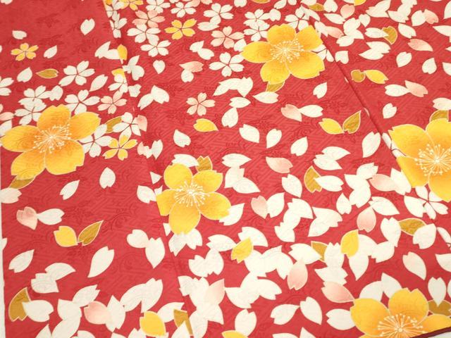 平和屋着物●小振袖　二尺袖　舞桜文　洗える着物　DAAX1950op