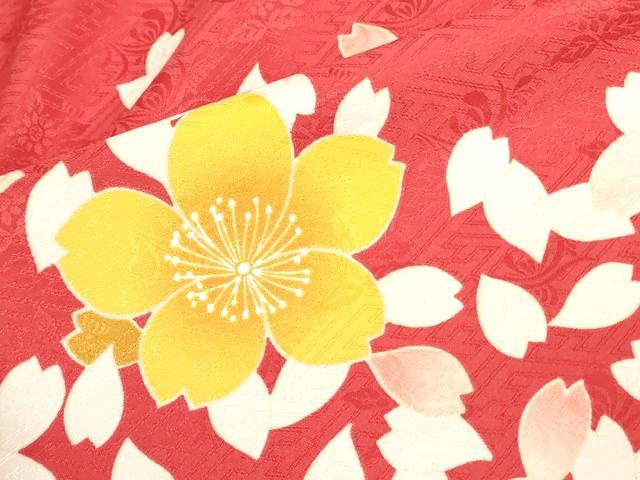 平和屋着物●小振袖　二尺袖　舞桜文　洗える着物　DAAX1950op