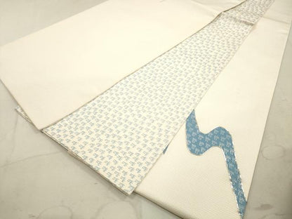 平和屋着物◎両面　太鼓柄袋帯　駒刺繍　流水文　和　銀彩　正絹　逸品　DAAX2218xg