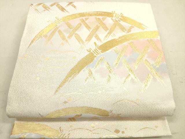 平和屋着物◎綴れ　六通柄袋帯　光悦垣　金銀糸　正絹　逸品　DAAX2225xg