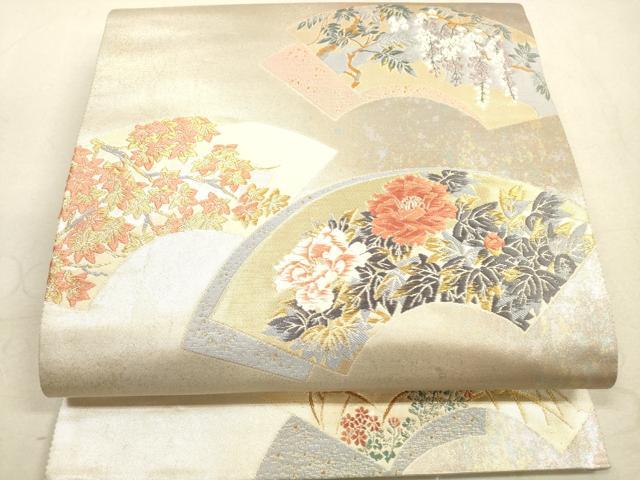 平和屋着物●六通柄袋帯　唐織　枝花文　金糸　引箔　正絹　逸品　CABC5226hy 平和屋着物◎佐賀錦 六通柄袋帯 唐織 枝花文 金糸 正絹 逸品