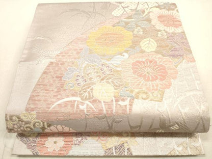 平和屋着物◎六通柄袋帯　富寿花京廣　金銀糸　正絹　逸品　DAAX2324xg