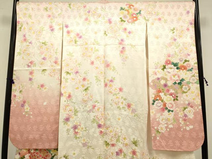 平和屋着物●豪華振袖　駒刺繍　花毬紋　暈し染め　金彩　正絹　逸品　DAAX2526du
