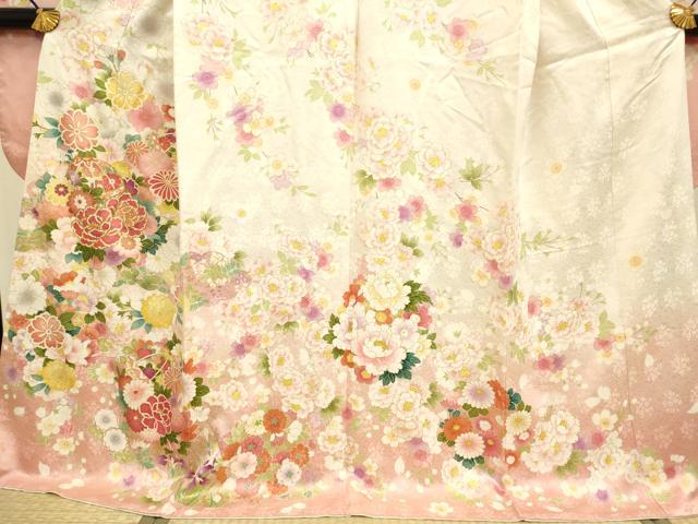 平和屋着物●豪華振袖　駒刺繍　花毬紋　暈し染め　金彩　正絹　逸品　DAAX2526du