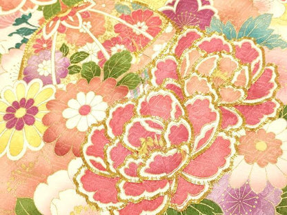 平和屋着物●豪華振袖　駒刺繍　花毬紋　暈し染め　金彩　正絹　逸品　DAAX2526du