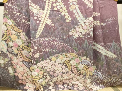 平和屋着物●訪問着　絞り　辻が花　金通し地　正絹　逸品　DAAX2544du