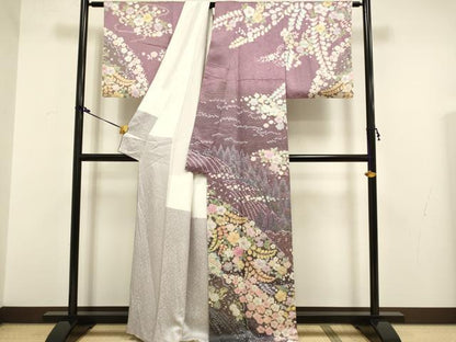平和屋着物●訪問着　絞り　辻が花　金通し地　正絹　逸品　DAAX2544du