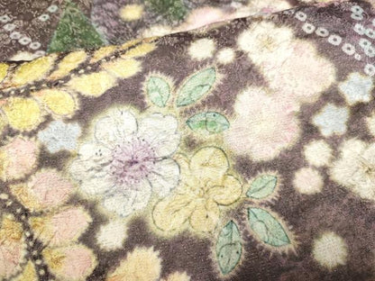 平和屋着物●訪問着　絞り　辻が花　金通し地　正絹　逸品　DAAX2544du