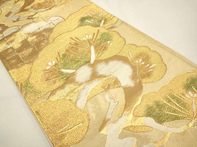 平和屋着物◎六通柄袋帯　枝松文　金糸　正絹　逸品　DAAX2890du