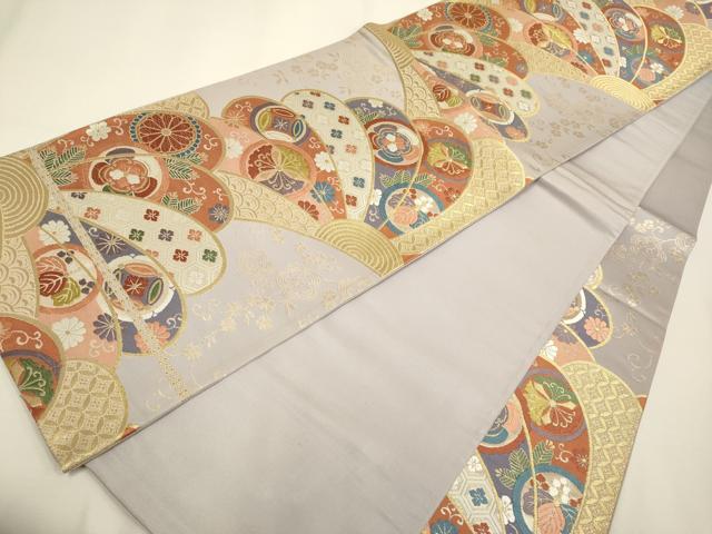 平和屋着物◎六通柄袋帯　唐織　吉祥花文　金糸　正絹　逸品　DAAX2963du