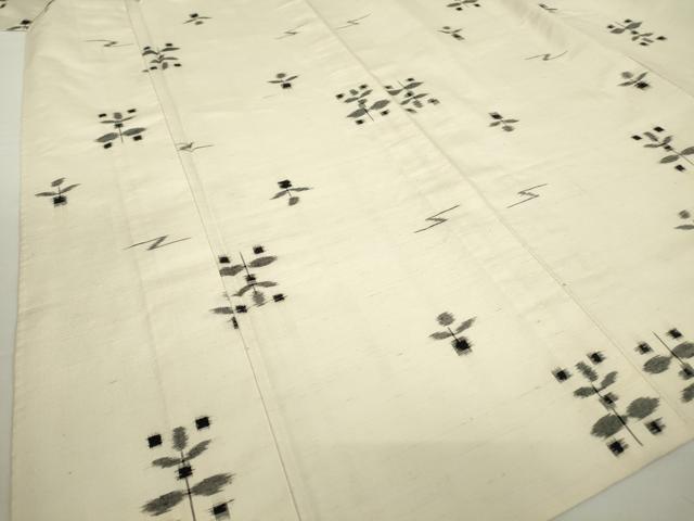 平和屋着物▽上質な紬　単衣　絣花文　正絹　逸品　DAAX3001az