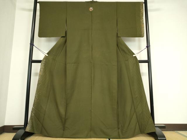 平和屋着物▽訪問着 単衣 刺繍 箔散らし 金彩 正絹 逸品 DAAX3004az