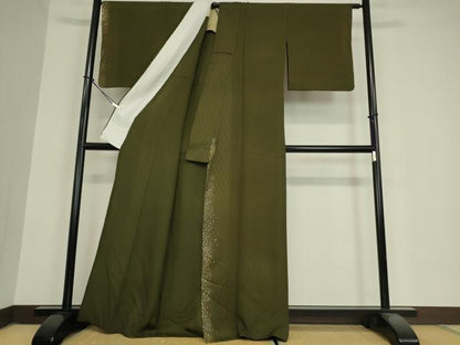 平和屋着物▽訪問着 単衣 刺繍 箔散らし 金彩 正絹 逸品 DAAX3004az