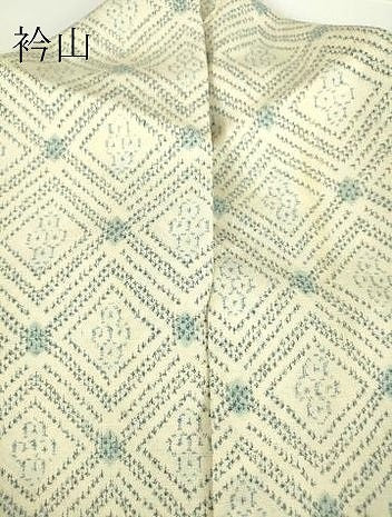 平和屋着物▽薩摩結城 単衣 菱文 正絹 逸品 DAAX3005az