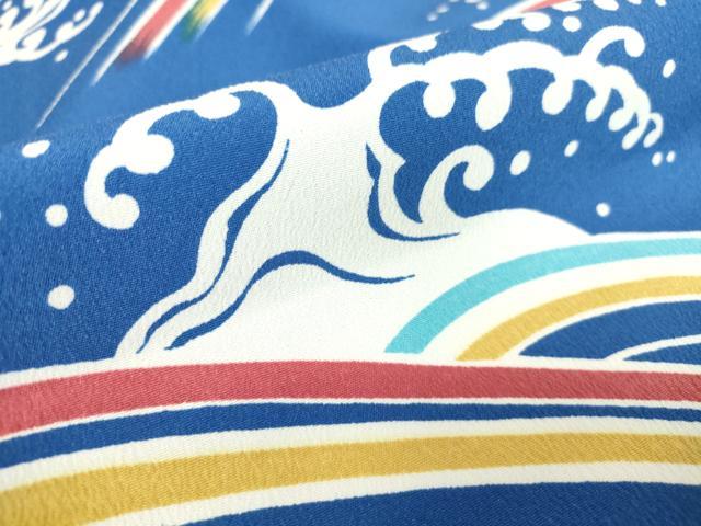 平和屋着物▽小紋　単衣　立波花文　洗える着物　AABE3393jh 平和屋着物▽小紋 単衣 立波花文 洗える着物 AABE3393jhの通販はau PAY