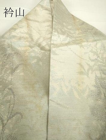 平和屋着物▽上質な紬 単衣 草葉文 正絹 逸品 DAAX3017az