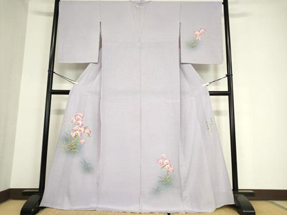 平和屋着物▽訪問着 単衣 作家物 花散道 奄美大島 長生繭 正絹 逸品 DAAX3025az
