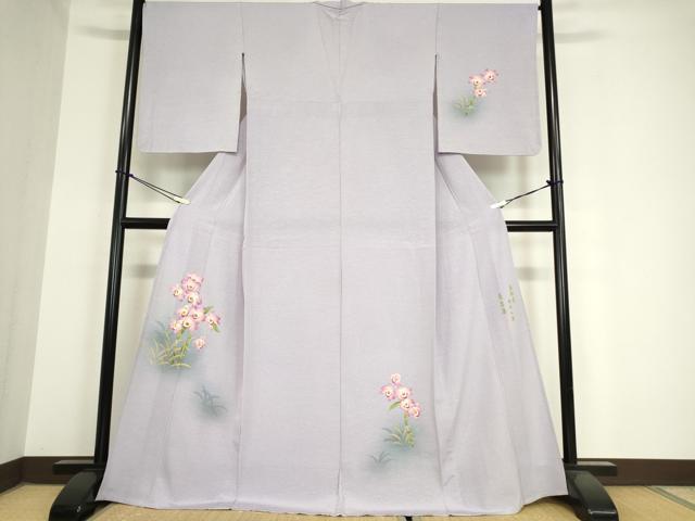 平和屋着物▽訪問着 単衣 作家物 花散道 奄美大島 長生繭 正絹 逸品 DAAX3025az