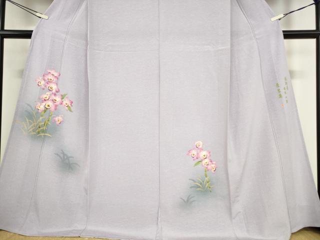 平和屋着物▽訪問着 単衣 作家物 花散道 奄美大島 長生繭 正絹 逸品 DAAX3025az
