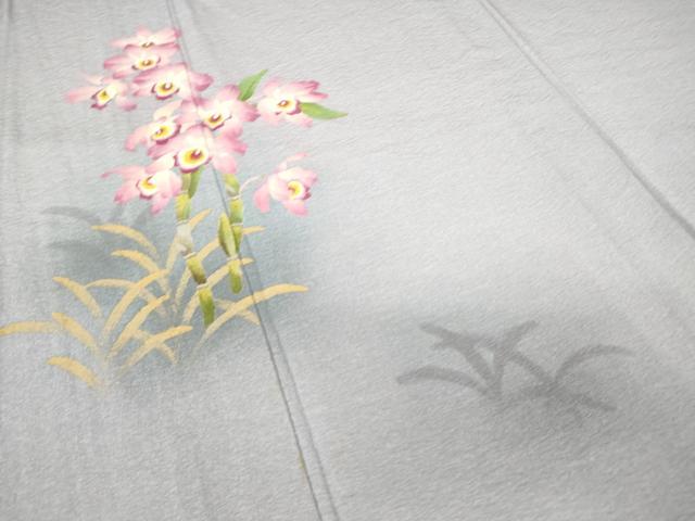 平和屋着物▽訪問着 単衣 作家物 花散道 奄美大島 長生繭 正絹 逸品 DAAX3025az