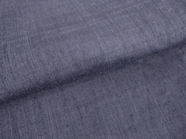 平和屋着物▽本場結城紬　重要無形文化財　単衣　深紫色　正絹　逸品　DAAX3048az