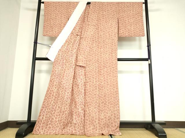 平和屋着物▽上質な紬 単衣 竜巻絞り 間道 正絹 逸品 DAAX3050az