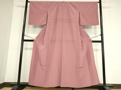 平和屋着物▽洗える最高級着物 ＜英＞はなぶさ謹製 色無地 単衣 梅鼠色 逸品 未使用 DAAX3051az