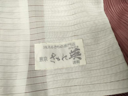 平和屋着物▽洗える最高級着物 ＜英＞はなぶさ謹製 色無地 単衣 梅鼠色 逸品 未使用 DAAX3051az