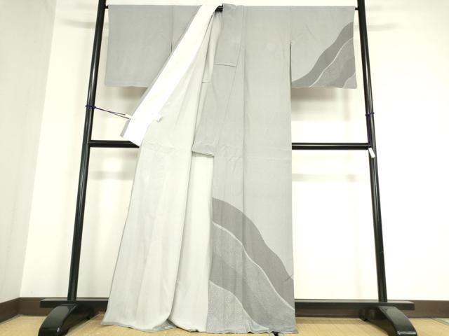 平和屋着物▽訪問着　江戸小紋　単衣　鮫小紋柄　正絹　逸品　DAAX3052az