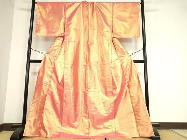 平和屋着物▽小紋 単衣 霞文 金糸 洗える着物 DAAX3055az