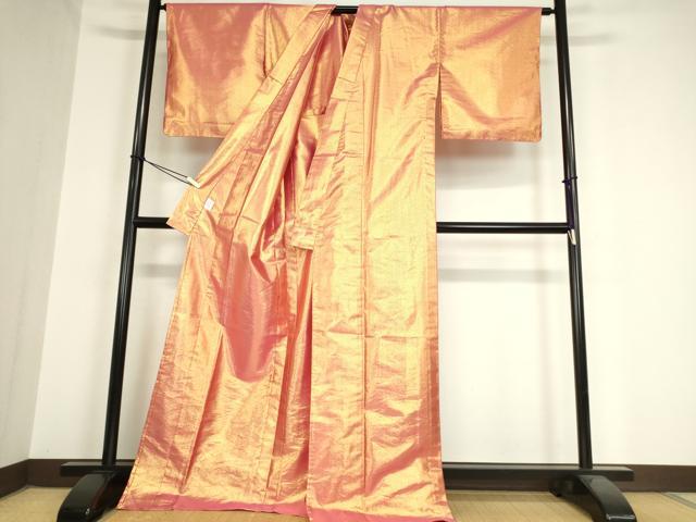 平和屋着物▽小紋 単衣 霞文 金糸 洗える着物 DAAX3055az