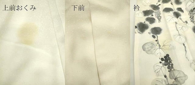 平和屋着物▽訪問着　単衣　葡萄蔦文　手描き　正絹　逸品　DAAX3057az